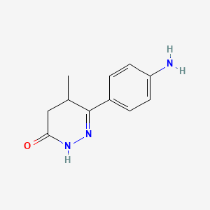 6-(4-Aminophenyl)-5-methyl-4,5-dihydropyridazin-3(2H)-one chemical structure (CAS 36725-28-7)
