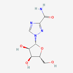1-((2R,3R,4S,5R)-3,4-Dihydroxy-5-(hydroxymethyl)tetrahydrofuran-2-yl)-1H-1,2,4-triazole-3-carboxamide chemical structure (CAS 36791-04-5)