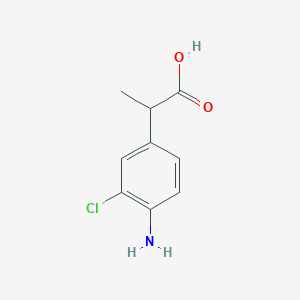 2-(4-Amino-3-chlorophenyl)propanoic acid chemical structure (CAS 36802-69-4)