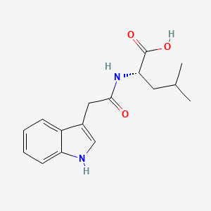 (S)-2-(2-(1H-Indol-3-yl)acetamido)-4-methylpentanoic acid chemical structure (CAS 36838-63-8)