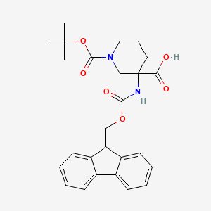 1-Boc-3-Fmoc-amino-3-piperidinecarboxylic acid chemical structure (CAS 368866-21-1)