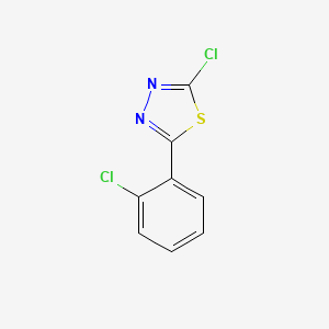 2-Chloro-5-(2-chlorophenyl)-1,3,4-thiadiazole chemical structure (CAS 36894-93-6)