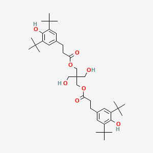 2,2-Bis(hydroxymethyl)propane-1,3-diyl bis(3-(3,5-di-tert-butyl-4-hydroxyphenyl)propanoate) chemical structure (CAS 36913-60-7)