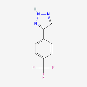 4-(4-(Trifluoromethyl)phenyl)-1H-1,2,3-triazole chemical structure (CAS 369363-62-2)