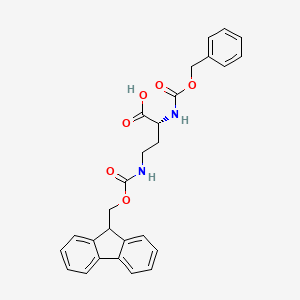 (R)-4-((((9H-Fluoren-9-yl)methoxy)carbonyl)amino)-2-(((benzyloxy)carbonyl)amino)butanoic acid chemical structure (CAS 369611-58-5)