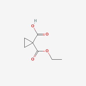 1-(Ethoxycarbonyl)cyclopropanecarboxylic acid chemical structure (CAS 3697-66-3)