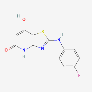 2-((4-Fluorophenyl)amino)-7-hydroxythiazolo[4,5-b]pyridin-5(4H)-one chemical structure (CAS 370073-65-7)