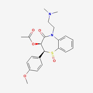 (2S,3S)-5-(2-(Dimethylamino)ethyl)-2-(4-methoxyphenyl)-1-oxido-4-oxo-2,3,4,5-tetrahydrobenzo[b][1,4]thiazepin-3-yl acetate chemical structure (CAS 370094-12-5)
