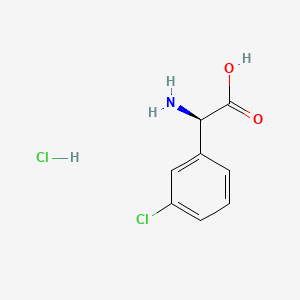 (R)-2-Amino-2-(3-chlorophenyl)acetic acid hydrochloride chemical structure (CAS 37085-27-1)