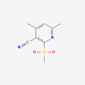 4,6-Dimethyl-2-(methylsulfonyl)nicotinonitrile chemical structure (CAS 371132-32-0)