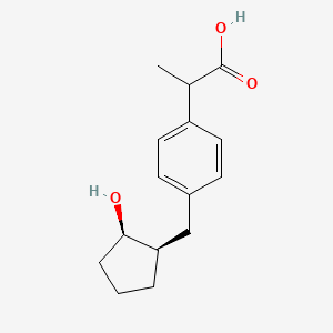 rel-2-(4-(((1R,2R)-2-Hydroxycyclopentyl)methyl)phenyl)propanoic acid chemical structure (CAS 371753-20-7)
