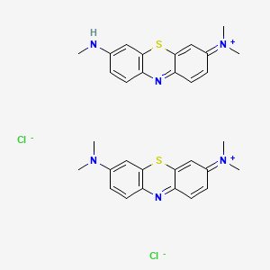 3,7-Bis(dimethylamino)phenothiazin-5-ium chloride mixt. with 3-(dimethylamino)-7-(methylamino)phenothiazin-5-ium chloride(1:1) chemical structure (CAS 37247-10-2)