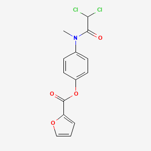 4-(2,2-Dichloro-N-methylacetamido)phenyl furan-2-carboxylate chemical structure (CAS 3736-81-0)