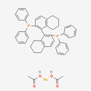 Diacetato[(R)-(+)-2,2'-bis(diphenylphosphino)-5,5',6,6',7,7',8,8'-octahydro-1,1'-binaphthyl]ruthenium(II) chemical structure (CAS 374067-51-3)