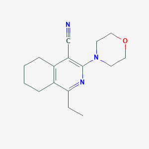 1-Ethyl-3-morpholino-5,6,7,8-tetrahydroisoquinoline-4-carbonitrile chemical structure (CAS 374548-18-2)