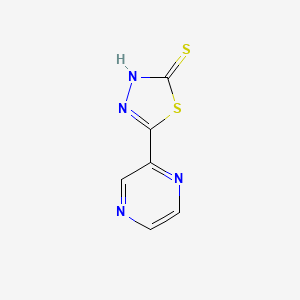 5-(Pyrazin-2-yl)-1,3,4-thiadiazole-2-thiol chemical structure (CAS 37545-34-9)