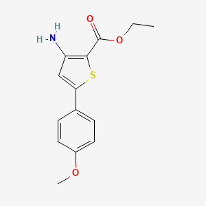 Ethyl 3-amino-5-(4-methoxyphenyl)thiophene-2-carboxylate chemical structure (CAS 37572-24-0)