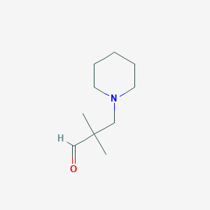 2,2-Dimethyl-3-(piperidin-1-yl)propanal chemical structure (CAS 37591-27-8)