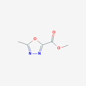 Methyl 5-methyl-1,3,4-oxadiazole-2-carboxylate chemical structure (CAS 37641-35-3)