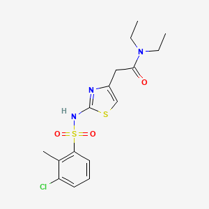 2-(2-(3-Chloro-2-methylphenylsulfonamido)thiazol-4-yl)-N,N-diethylacetamide chemical structure (CAS 376638-65-2)