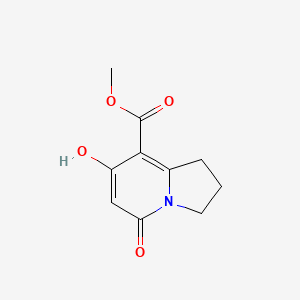 Methyl 7-hydroxy-5-oxo-1,2,3,5-tetrahydroindolizine-8-carboxylate chemical structure (CAS 37704-45-3)