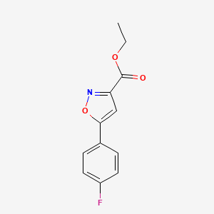 Ethyl 5-(4-fluorophenyl)isoxazole-3-carboxylate chemical structure (CAS 377052-00-1)