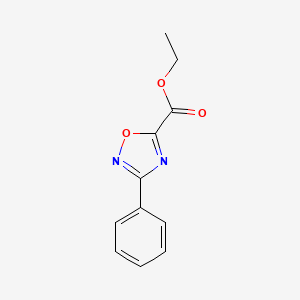 Ethyl 3-phenyl-1,2,4-oxadiazole-5-carboxylate chemical structure (CAS 37760-54-6)