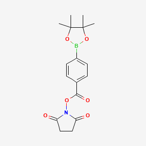 2,5-Dioxopyrrolidin-1-yl 4-(4,4,5,5-tetramethyl-1,3,2-dioxaborolan-2-yl)benzoate chemical structure (CAS 377780-81-9)