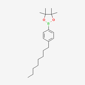 4,4,5,5-Tetramethyl-2-(4-octylphenyl)-1,3,2-dioxaborolane chemical structure (CAS 378223-65-5)