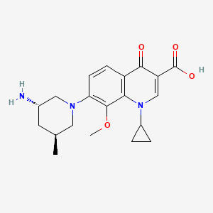 7-((3S,5S)-3-Amino-5-methylpiperidin-1-yl)-1-cyclopropyl-8-methoxy-4-oxo-1,4-dihydroquinoline-3-carboxylic acid chemical structure (CAS 378746-64-6)