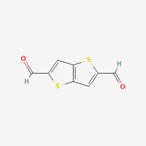 Thieno[3,2-b]thiophene-2,5-dicarbaldehyde chemical structure (CAS 37882-75-0)