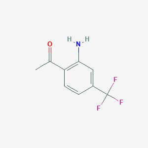 1-(2-Amino-4-(trifluoromethyl)phenyl)ethanone chemical structure (CAS 37885-07-7)