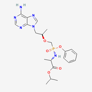 Isopropyl ((S)-((((R)-1-(6-amino-9H-purin-9-yl)propan-2-yl)oxy)methyl)(phenoxy)phosphoryl)-L-alaninate chemical structure (CAS 379270-37-8)