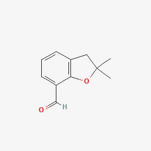 2,2-Dimethyl-2,3-dihydrobenzofuran-7-carbaldehyde chemical structure (CAS 38002-88-9)