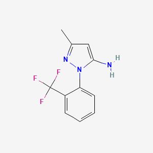 3-Methyl-1-(2-(trifluoromethyl)phenyl)-1H-pyrazol-5-amine chemical structure (CAS 380238-10-8)