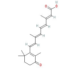 (2E,4E,6E,8E)-3,7-Dimethyl-9-(2,6,6-trimethyl-3-oxocyclohex-1-en-1-yl)nona-2,4,6,8-tetraenoic acid chemical structure (CAS 38030-57-8)