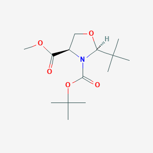 (2S,4R)-3-tert-Butyl 4-methyl 2-tert-butyloxazolidine-3,4-dicarboxylate chemical structure (CAS 380429-42-5)