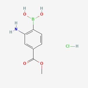 (2-Amino-4-(methoxycarbonyl)phenyl)boronic acid hydrochloride chemical structure (CAS 380430-55-7)