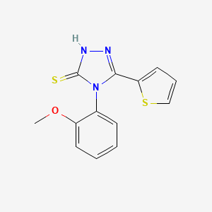4-(2-Methoxyphenyl)-5-(thiophen-2-yl)-4H-1,2,4-triazole-3-thiol chemical structure (CAS 380574-16-3)