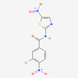 3-Chloro-4-nitro-N-(5-nitrothiazol-2-yl)benzamide chemical structure (CAS 380623-76-7)