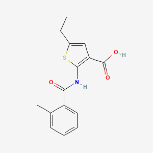 5-Ethyl-2-(2-methylbenzamido)thiophene-3-carboxylic acid chemical structure (CAS 380645-32-9)