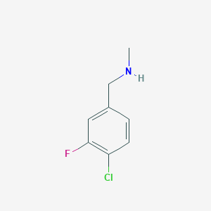 [(4-Chloro-3-fluorophenyl)methyl](methyl)amine chemical structure (CAS 381236-67-5)