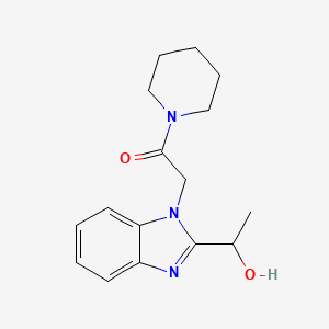 2-(2-(1-Hydroxyethyl)-1H-benzo[d]imidazol-1-yl)-1-(piperidin-1-yl)ethan-1-one chemical structure (CAS 381671-40-5)