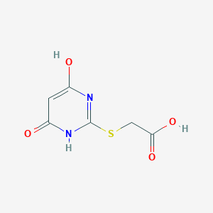 2-((6-Hydroxy-4-oxo-1,4-dihydropyrimidin-2-yl)thio)acetic acid chemical structure (CAS 381678-33-7)