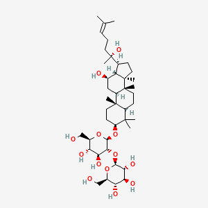 (2S,3R,4S,5S,6R)-2-(((2R,3R,4S,5S,6R)-4,5-Dihydroxy-2-(((3S,5R,8R,9R,10R,12R,13R,14R,17S)-12-hydroxy-17-((R)-2-hydroxy-6-methylhept-5-en-2-yl)-4,4,8,10,14-pentamethylhexadecahydro-1H-cyclopenta[a]phenanthren-3-yl)oxy)-6-(hydroxymethyl)tetrahydro-2H-pyran-3-yl)oxy)-6-(hydroxymethyl)tetrahydro-2H-pyran-3,4,5-triol chemical structure (CAS 38243-03-7)