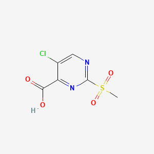 5-Chloro-2-(methylsulfonyl)pyrimidine-4-carboxylic acid chemical structure (CAS 38275-34-2)