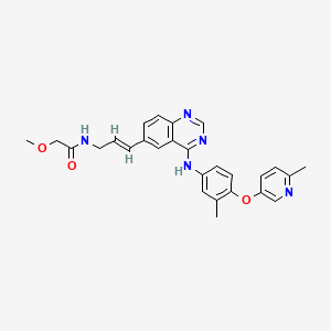 (E)-2-Methoxy-N-(3-(4-((3-methyl-4-((6-methylpyridin-3-yl)oxy)phenyl)amino)quinazolin-6-yl)allyl)acetamide chemical structure (CAS 383432-38-0)