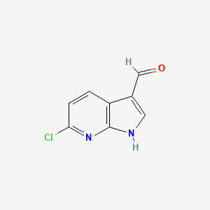 6-Chloro-1H-pyrrolo[2,3-b]pyridine-3-carbaldehyde chemical structure (CAS 383875-59-0)