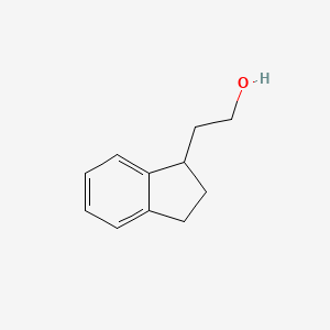 2-(2,3-Dihydro-1H-inden-1-yl)ethan-1-ol chemical structure (CAS 38425-66-0)