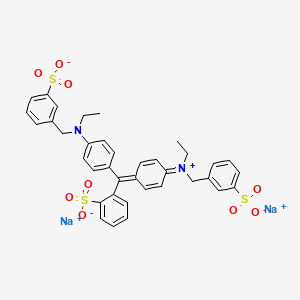 Sodium 2-((4-(ethyl(3-sulfonatobenzyl)amino)phenyl)(4-(ethyl(3-sulfonatobenzyl)iminio)cyclohexa-2,5-dien-1-ylidene)methyl)benzenesulfonate chemical structure (CAS 3844-45-9)